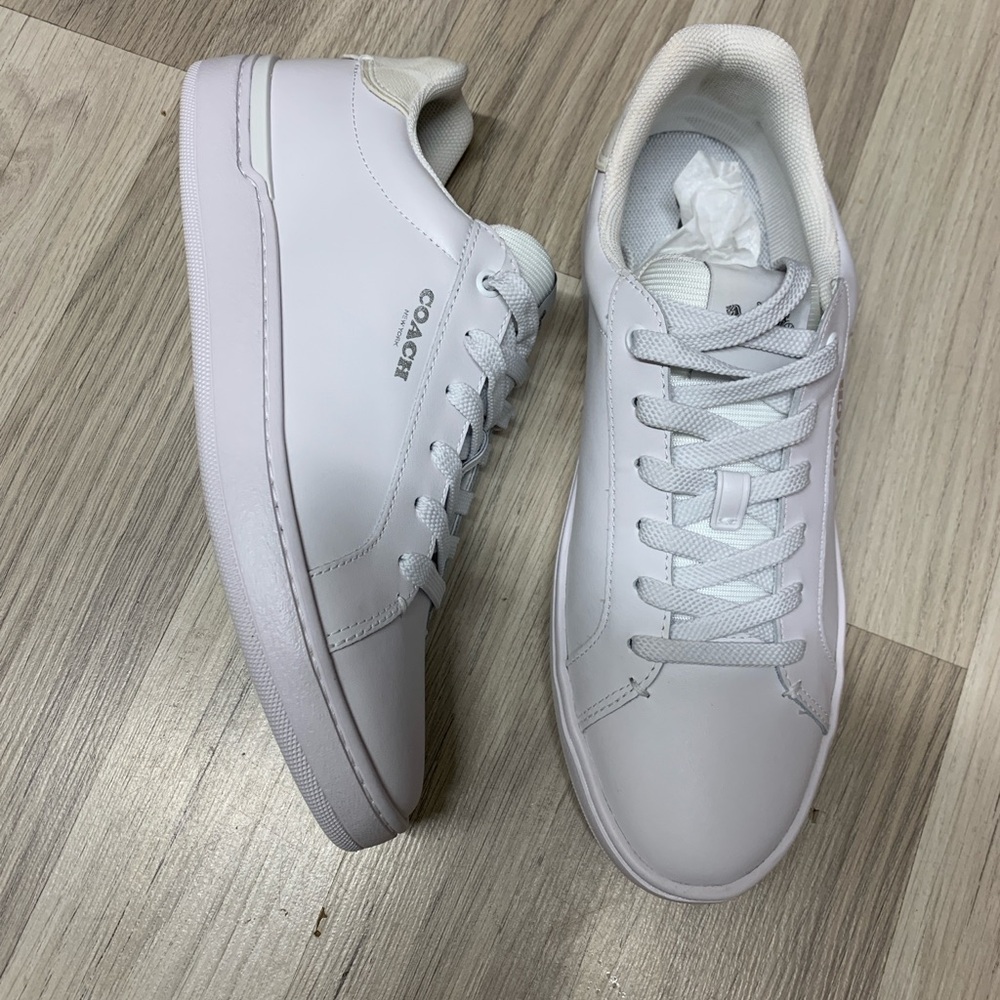 New COACH Clip Leather Low Top Sneaker Men’s Size 9.5 / Women's Size 11 /White - Picture 3 of 12